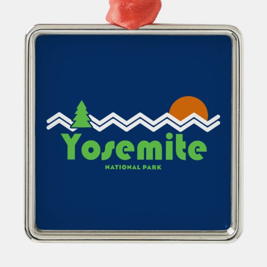 ヨセミテナショナルパークレトロ メタルオーナメント (正面)