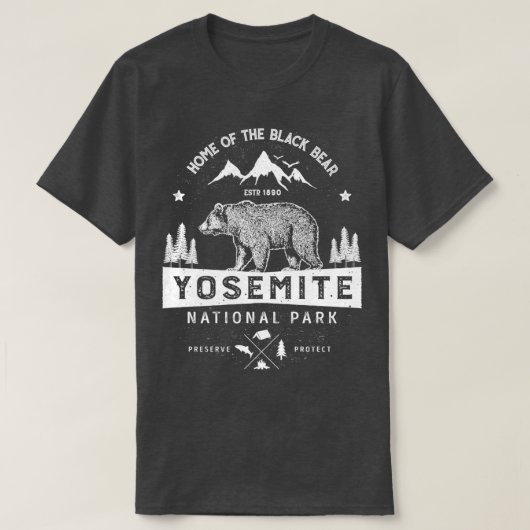 ヨセミテナショナルパークTカリフォルニアベアヴィンテージG Tシャツ (デザイン正面)