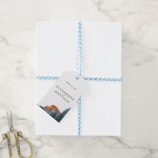 ヨセミテハーフドームサンセット結婚のギフトラベル ギフトタグ (より糸付き)