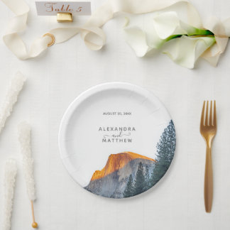 ヨセミテハーフドーム結婚サンセット紙プレート ペーパープレート