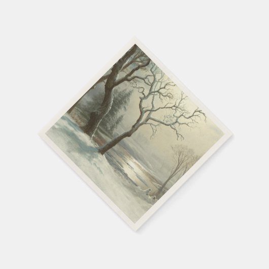 ヨセミテバイアルバート・ビエルシュタットの冬 スタンダードカクテルナプキン (角)