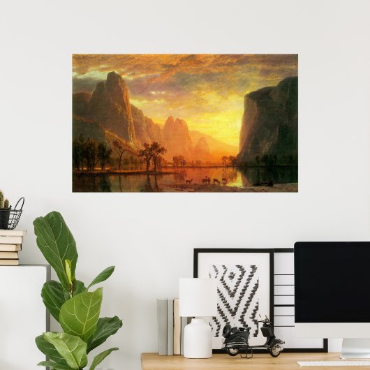 ヨセミテバイビエルシュタットの谷 ポスター (ホームオフィス)