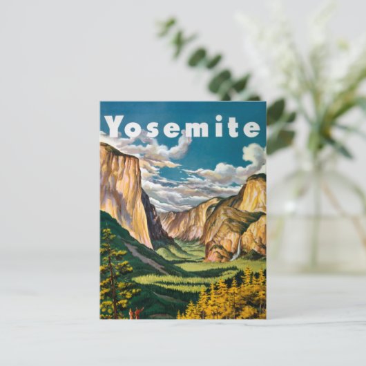ヨセミテバケーションアートアンエディットヴィンテージ写真オールド ポストカード (スタンド正面)