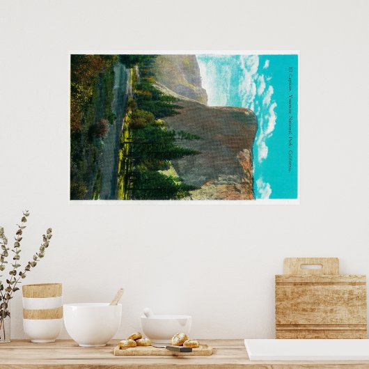 ヨセミテバレーヨセミテ，カリフォルニア州，エルキャピタン ポスター (キッチン)