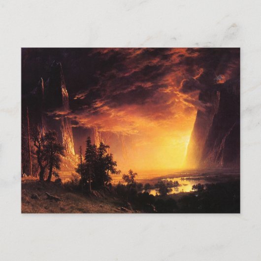 ヨセミテバレー葉書の夕日 ポストカード (正面)