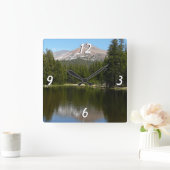 ヨセミテレイク反射 スクエア壁時計 (ホーム)