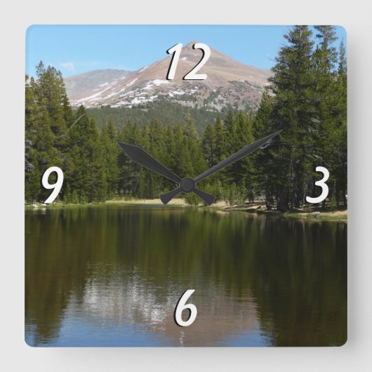 ヨセミテレイク反射 スクエア壁時計 (正面)