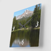 ヨセミテレイク反射 スクエア壁時計 (傾斜)