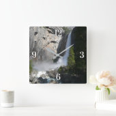 ヨセミテロワー滝ズ/ヨセミテ国立公園 スクエア壁時計 (ホーム)