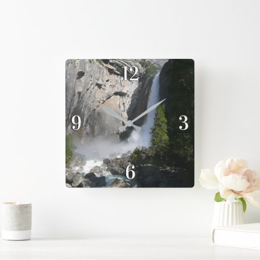 ヨセミテロワー滝ズ/ヨセミテ国立公園 スクエア壁時計 (ホーム)