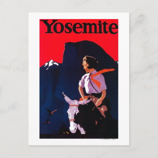ヨセミテヴィンテージポスターヨセミテ（カリフォルニア州） ポストカード (正面)