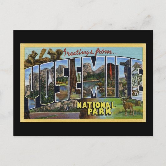 ヨセミテ国立公園からの挨拶 ポストカード (正面)
