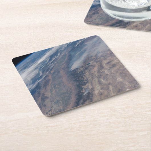 ヨセミテ国立公園とスタニスラウスフォレストでの火災 スクエアペーパーコースター (アングル)