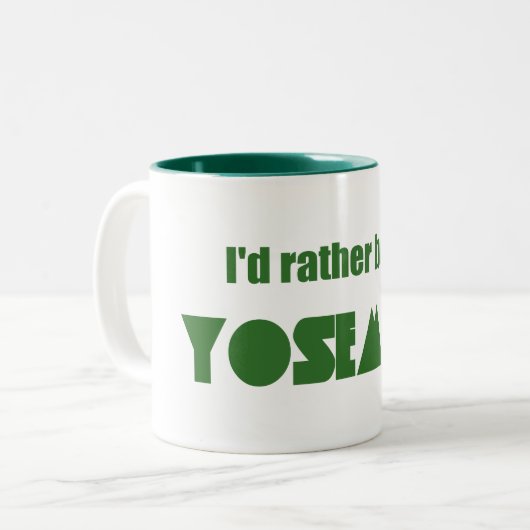 ヨセミテ国立公園に行きたい ツートーンマグカップ (正面左)