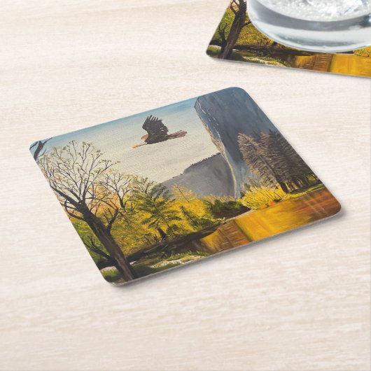 ヨセミテ国立公園のイーグルby Gary Poling スクエアペーパーコースター (アングル)