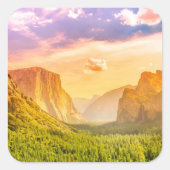 ヨセミテ国立公園のトンネルの眺め スクエアシール (正面)