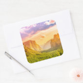 ヨセミテ国立公園のトンネルの眺め スクエアシール (封筒)