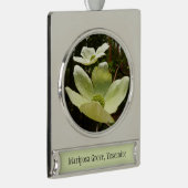 ヨセミテ国立公園のドッグウッズとレッドウッズ シルバープレートバナーオーナメント (右)