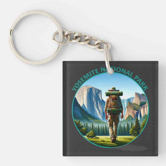 ヨセミテ国立公園のハイカー キーホルダー (正面)