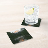 ヨセミテ国立公園のハーフドームサンセット スクエアペーパーコースター (インサイチュ)