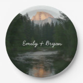 ヨセミテ国立公園のハーフドームサンセット ペーパープレート (正面)