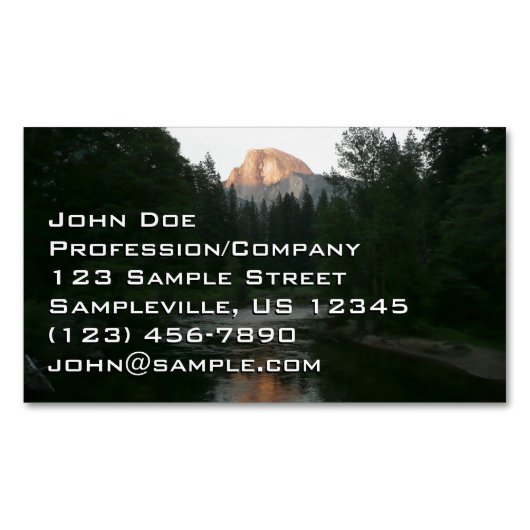 ヨセミテ国立公園のハーフドームサンセット マグネット名刺 (正面)