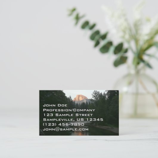 ヨセミテ国立公園のハーフドームサンセット 名刺 (スタンド正面)