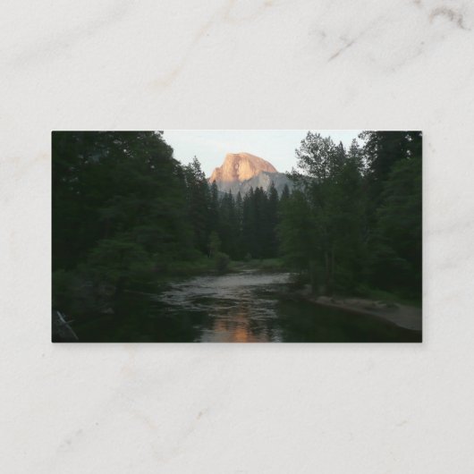 ヨセミテ国立公園のハーフドームサンセット 名刺 (裏面)