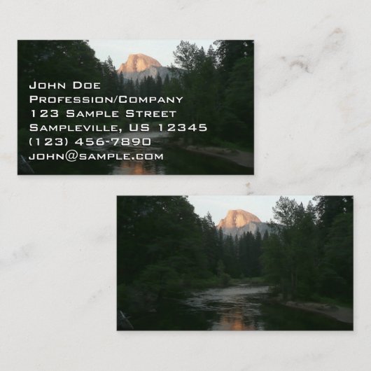 ヨセミテ国立公園のハーフドームサンセット 名刺 (正面/裏面)