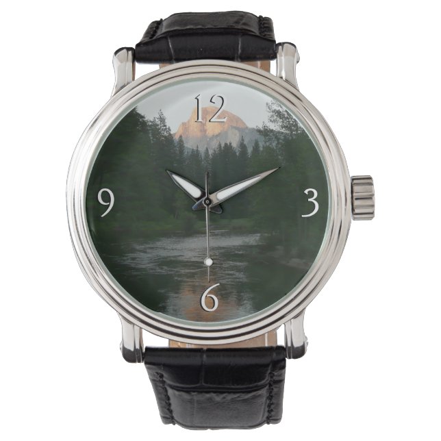 ヨセミテ国立公園のハーフドームサンセット 腕時計 (正面)