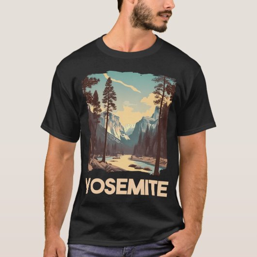 ヨセミテ国立公園のビンテージ自然愛好家 Tシャツ (正面)