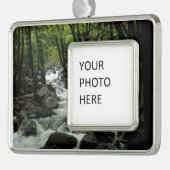 ヨセミテ国立公園のブリダルヴェイルクリーク シルバープレートフレームオーナメント (左)