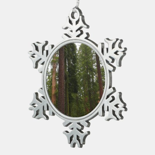ヨセミテ国立公園のマリポサグローブ スノーフレークピューターオーナメント (右)