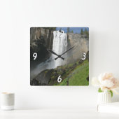 ヨセミテ国立公園のヴェルナル滝I スクエア壁時計 (ホーム)