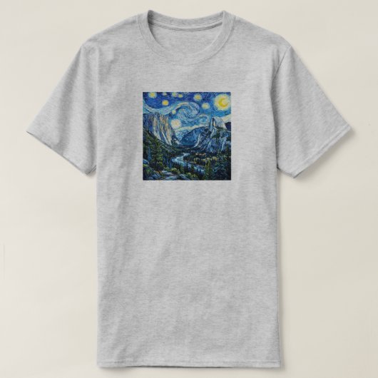 ヨセミテ国立公園の星空 Tシャツ (デザイン正面)