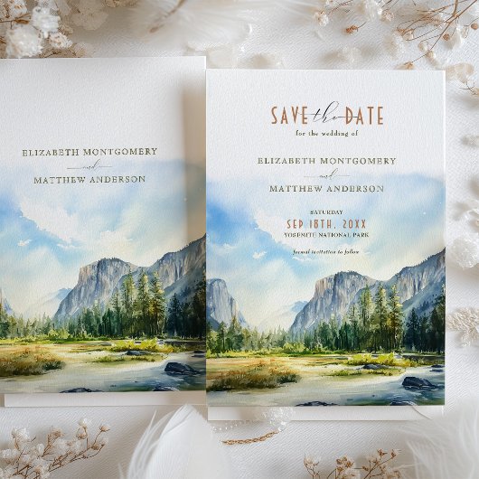 ヨセミテ国立公園の水彩保存日 招待状