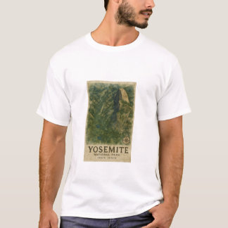 ヨセミテ国立公園の水彩衛星地図 Tシャツ