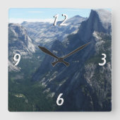 ヨセミテ国立公園の氷河からの眺め スクエア壁時計 (正面)