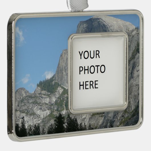 ヨセミテ国立公園の片側からハーフドーム シルバープレートフレームオーナメント (右)