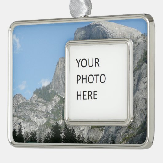 ヨセミテ国立公園の片側からハーフドーム シルバープレートフレームオーナメント (左)