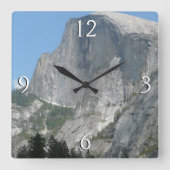 ヨセミテ国立公園の片側からハーフドーム スクエア壁時計 (正面)