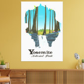 ヨセミテ国立公園の米国の地図 キャンバスプリント (インサイチュ (リビング))