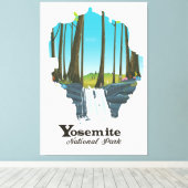 ヨセミテ国立公園の米国の地図 キャンバスプリント (インサイチュ (ウッドフロア))