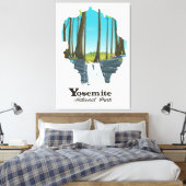 ヨセミテ国立公園の米国の地図 キャンバスプリント (インサイチュ (寝室))