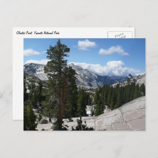ヨセミテ国立公園のOLMSTED POINT III ポストカード (正面/裏面)