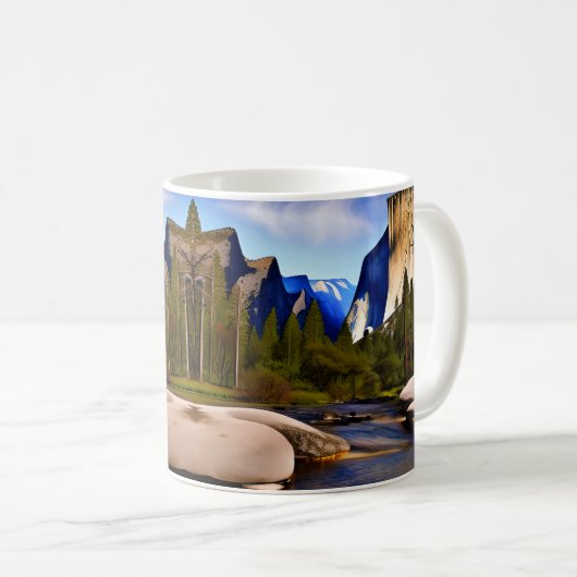 ヨセミテ国立公園は有名な国立公園である コーヒーマグカップ (正面右)