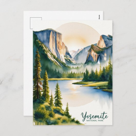ヨセミテ国立公園を探索威厳のある: Nature's シーズンポストカード (正面/裏面)
