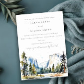 ヨセミテ国立公園ウォーターカラーカップルシャワー 招待状