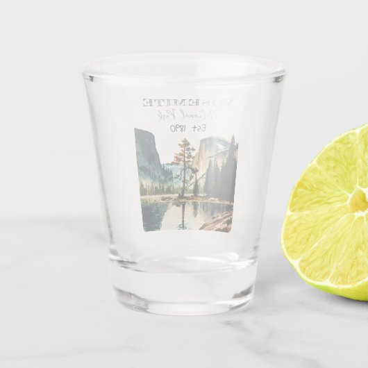 ヨセミテ国立公園ウォーターカラーハーフドームサンセット ショットグラス (裏面)