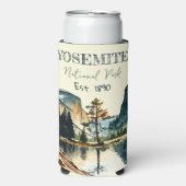ヨセミテ国立公園ウォーターカラーハーフドームサンセット スリム缶クーラー (Seltzer正面)